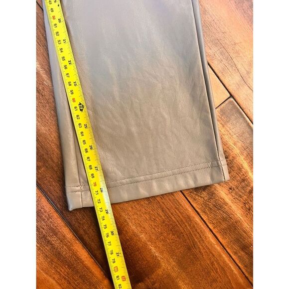 Black Tape Faux Leather Straight Leg Pants Taupe Small - Picture 9 of 12